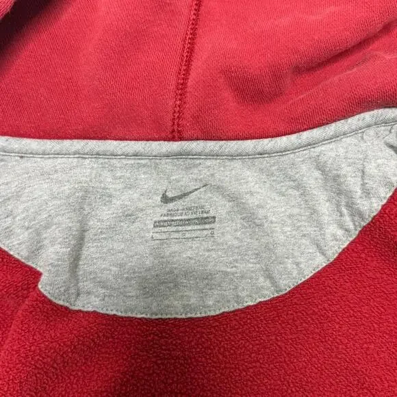 Nike Oklahoma Sooners Red Zip Up Hoodie Swoosh Spellout - Picture 5 of 7